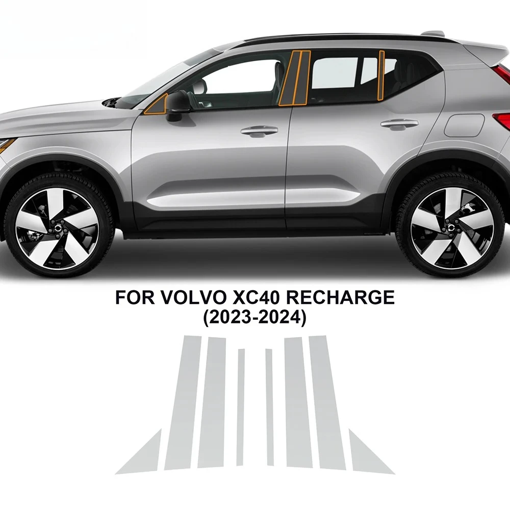 For Volvo XC40 Recharge 2023 2024 A B Pillars Rearview TPU Transparent Door & Window Column BC Pillar、Car Decorative Sticker