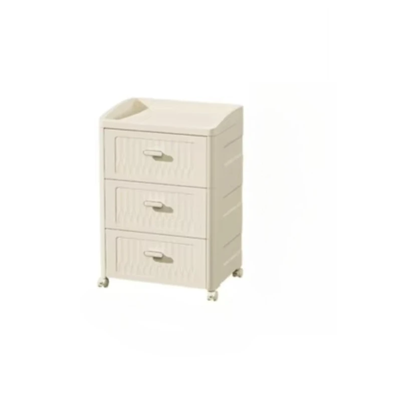 

Installation Free Plastic Nightstand Minimalist Storage Space Saving Light Night Table Modern Combination Drawer Furnitures