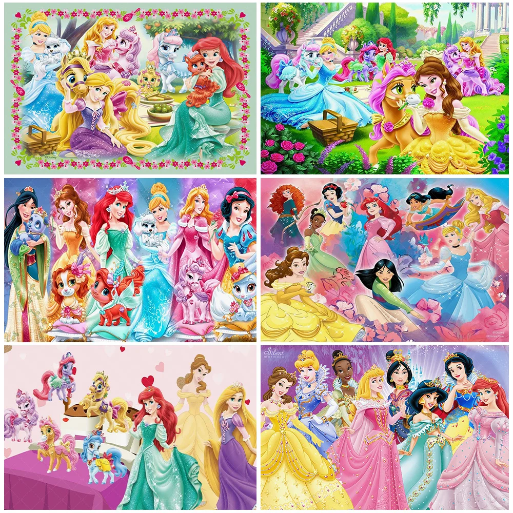 

Disney Princesses And Their Pets Theme Backdrop Cute Puppy Pony Girl Birthday Party Decorations Baby Shower Supplies Child Gifts
