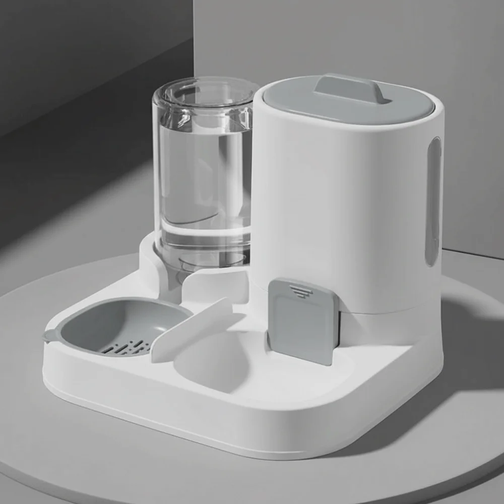 2 in 1 Dog Automatic Feeder Large Capacity Integrated Dog Water Dispenser Plastic Spill-Proof Pet Integrated Feeder