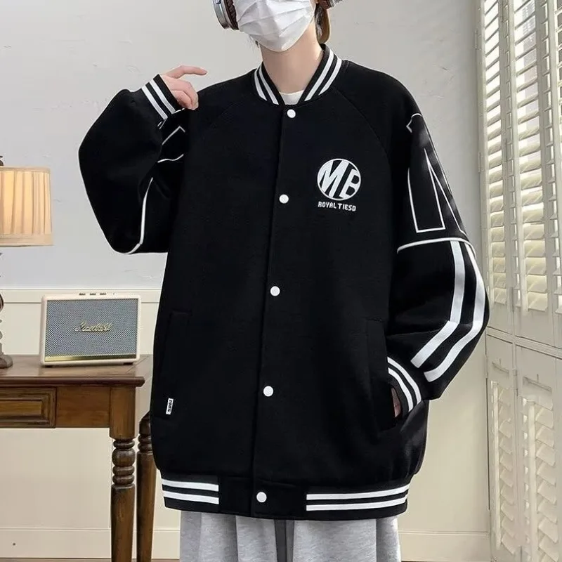 Men\'s Oversized Hooded Pockets Cargo Jacket Men\'s Clothing Autumn Winter Japanese Fashion Loose Male Coat Hooded Baseball Jersey
