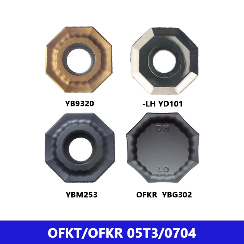 

OFKT OFKR OFKT05T3 10pcs CNC Carbide Inserts OFKT05T3-DM YBG102 YBG202 YBG302 YB9320 Octagonal Milling Blades Lathe Tool Holder