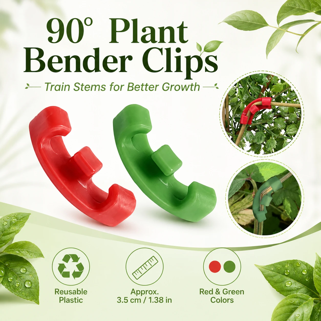 10-100Pcs 90 Degree Plant Benders, LST Clips Low Stress Plant Trainer Stems Bending Branch Support Reusable Gardening Tools