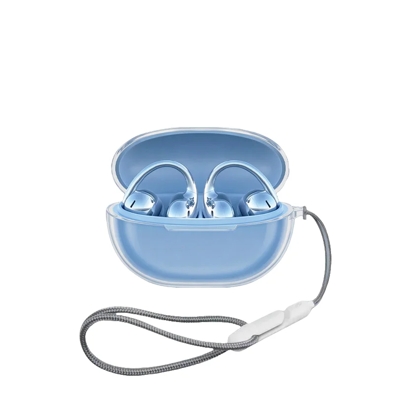 for Baseus MC2 S Bluetooth Headphones Protective Case Transparent Case Split Full-Body TPU Anti-Drop Soft Shell