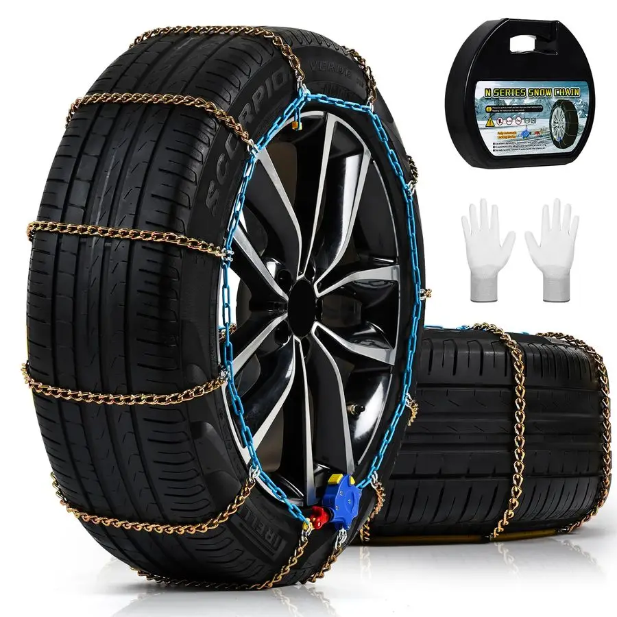 

Tightening Snow Chains for Cars, SUVs amp Pickup Trucks 1Min QuickFit Auto Installation, Reusable Universal Emergency Traction T