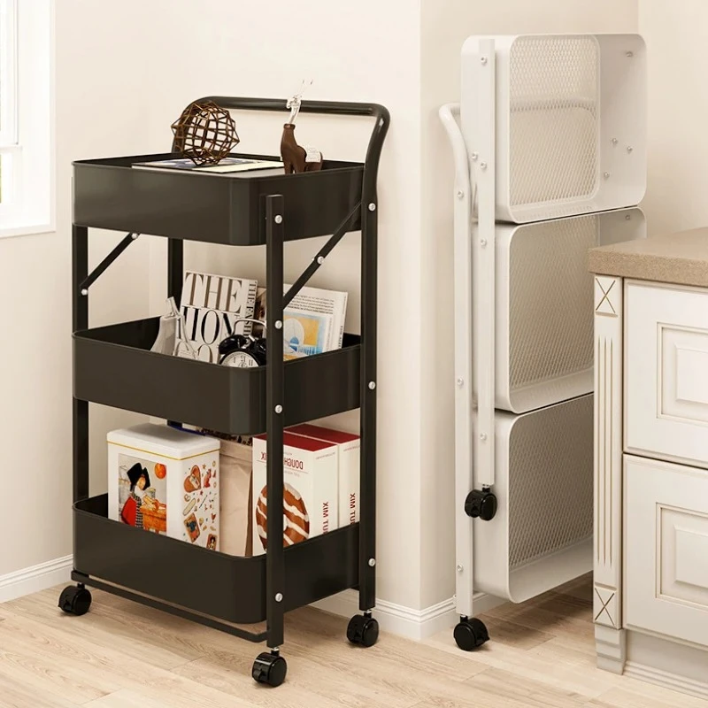 Mobile Storage Rack Trolley Multi Storey Snacks Storage Rack with Wheels Kitchen Bathroom Bedroom Organizer Home Accessories