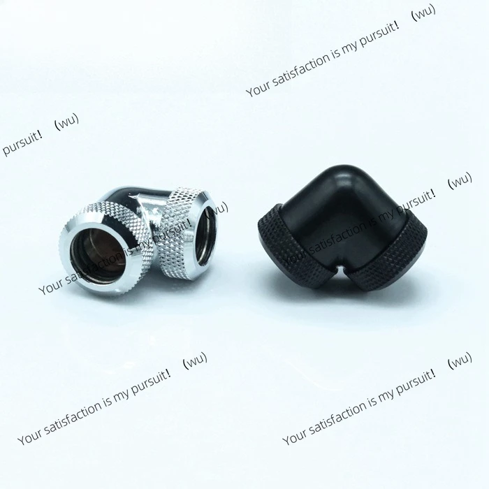 

90 degree double-ended hard pipe hand screw docking seat, black, silver and white 3-ring seal