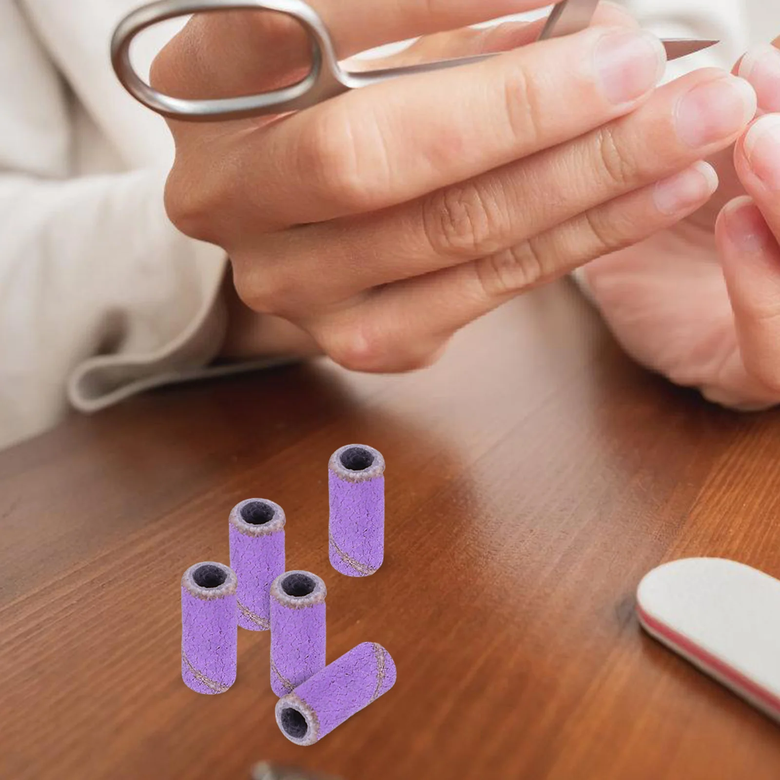 50 قطعة الرملي العصابات للأظافر مسمار لقمة ثقب الاكريليك مانيكير طحن خواتم المحمولة العصابات الصغيرة هلام البولندية أداة إزالة الصواميل #1