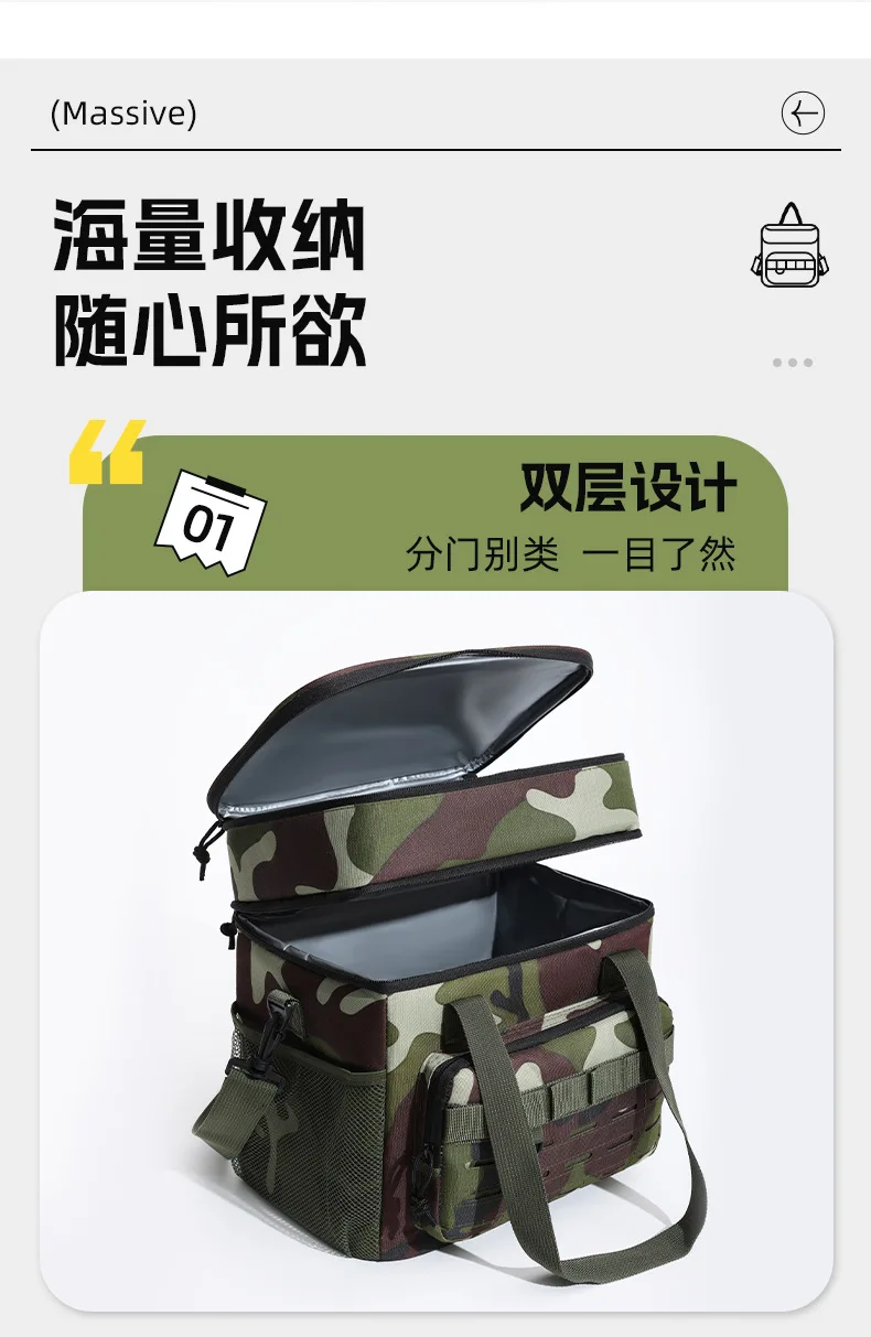1pc Insulated Backpack Cooler Large Capacity Oxford Cloth Backpack Outdoor Travel Beer Bag Waterproof PEVA Lined Ice Bag