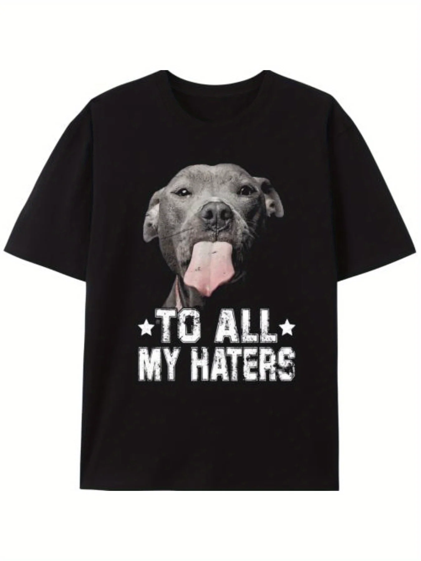 

Funny Animal Men's and Women's T-shirts - Bulldog Short sleeved Top for All Haters, Personalized Hip Hop