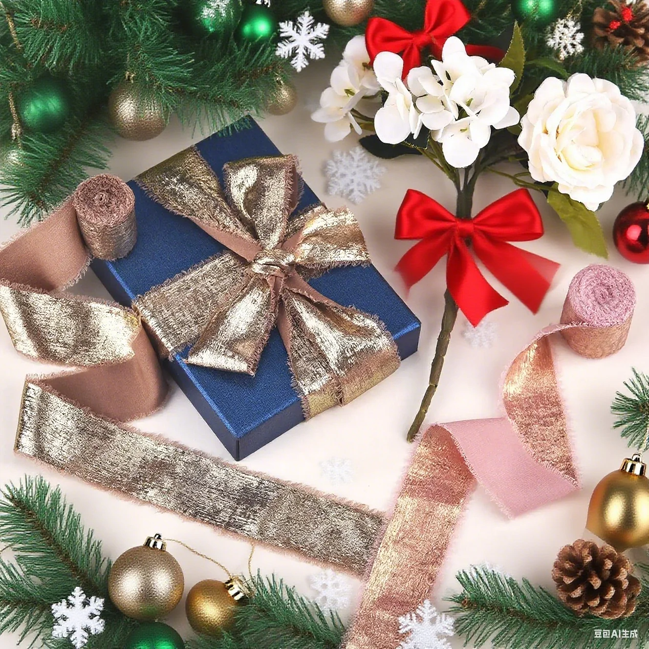 

5 Yards 4cm Handmade Frayed Edged Gold Silver Wire Velvet Ribbon for Wedding Invitation Wrapping Bridal Bouquet Gift Decoration