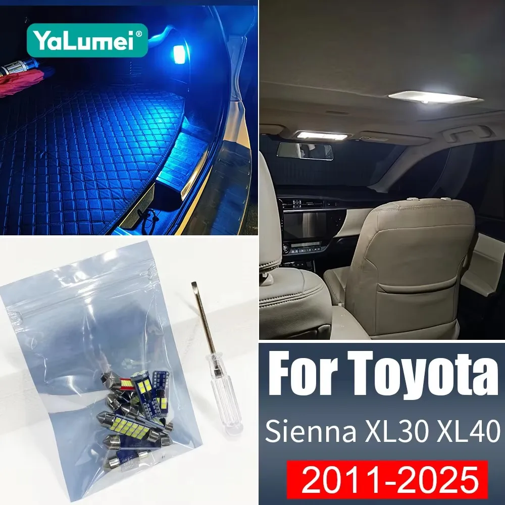 Für Toyota Sienna XL30 XL40 2011 - 2021 2022 2023 2024 2025 Auto-LED-Lampen Innenbeleuchtung Schminkspiegel Kofferraumbeleuchtung Zubehör