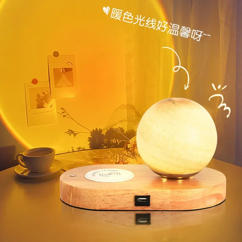 Moon Starry Sky Projection Lamp Desk Lamp Bedside Remote Control Night  Bedroom Sleep Atmosphere