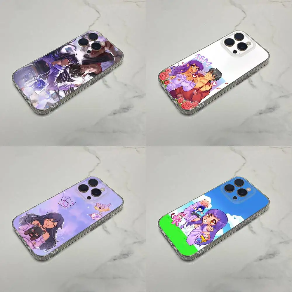 

A-Aphmau Cat M-Meow Phone Case For iPhone 16,15,14,13,12,11 Plus,Pro,Max,XR,XS,Plus,E,SE4,Mini Transparent Box