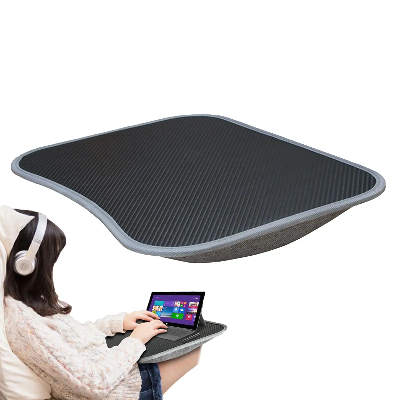 Multifunctional Laptop Desk With Cushion And Filled With Foam Particles, Small Pillow Table, Hard Mouse Pad Large Lazy Bed Desk