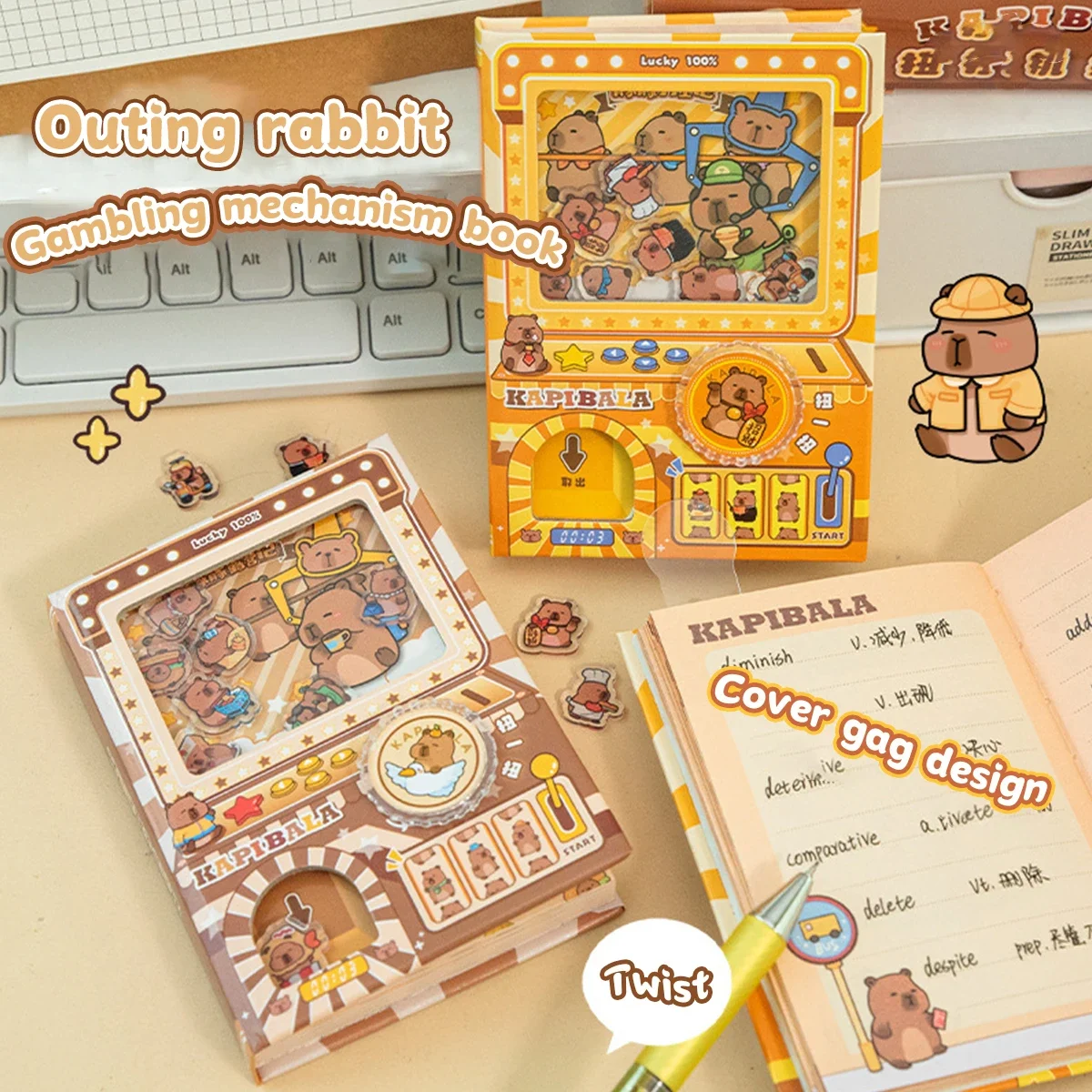 Capybara Busy Notebook Set Reusable Stress Relief Fidget Toy for Exam Back To School Supplies Kids Students Stationery Gift