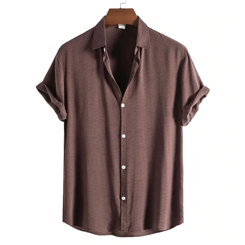 

Men Clothing 2023 Summer New Men's Youth Solid Casual European Size Short Sleeve Shirt Men's Shirt