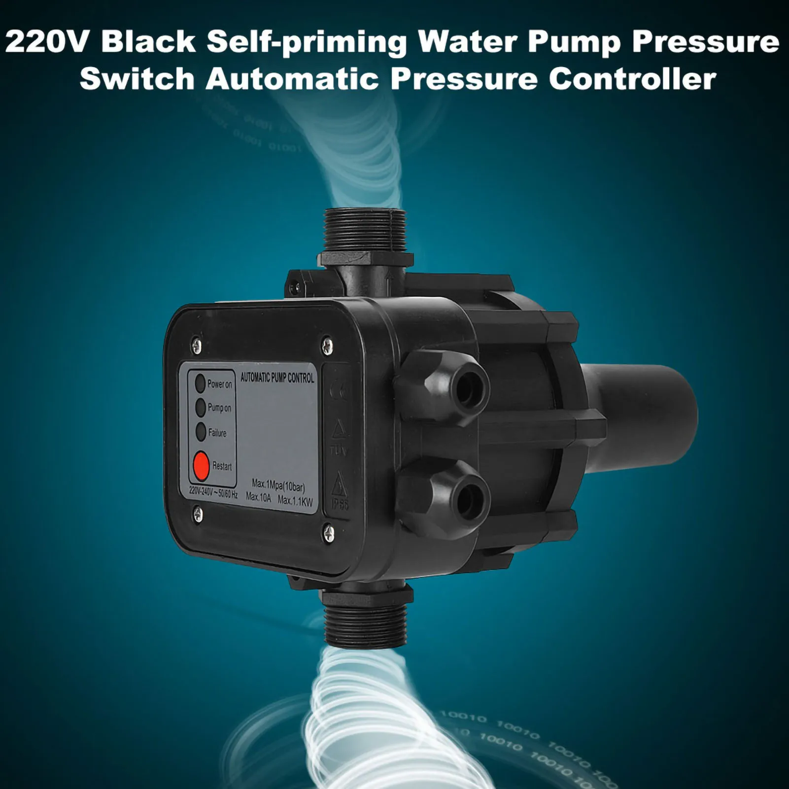 

220V Black Self priming Pressure Automatic Pressure Controller Automatic Pressure Controller