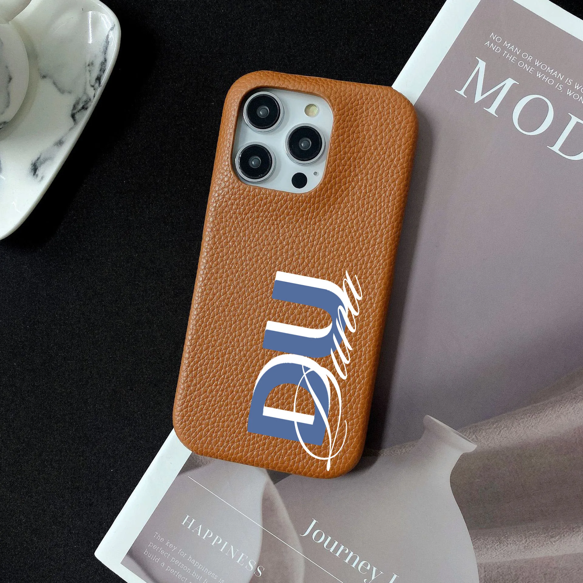 Personalised inevitable Initial kafr letters name Leather Case for iphone 11 12 14 13 15 Pro Max 16 14Plus Luxury Hard Covers