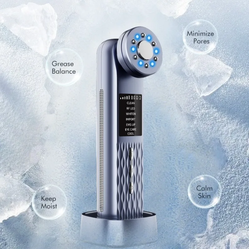Microcurrent Face Massager Portable Cryotherapy Machine Ultrasound Skin Beauty Equipment Facial Cleaning Vibrating Massager