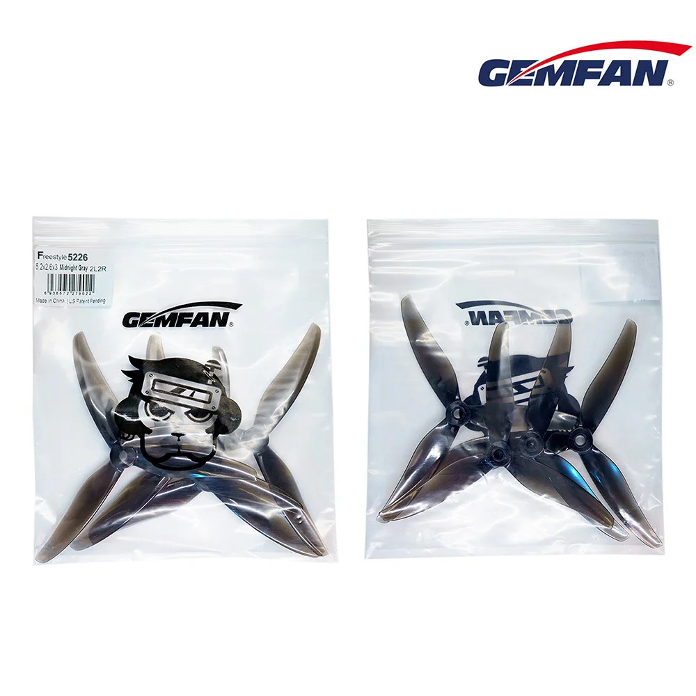 Gemfan freestyle 5226 hélices de 3 lâminas 5.2x2.6x3 pc fpv adereços de corrida rc multirotor cw ccw corrida peças rc de longo alcance 2 pares