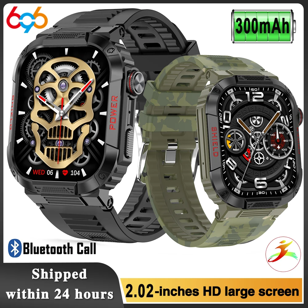 

2,02 "Blue Tooth Call Спорт Фитнес Открытый Смарт-часы Мужчины Голосовой помощник Сердечный ритм Кислород в крови Смарт-часы IP68 Водонепроницаемые