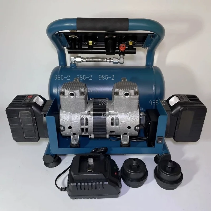 Rechargeable Wireless Lithium Battery Air Compressor, Industrial High-Power Dual Barometer Power Tool Accessory