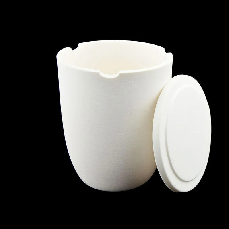 Arc shaped corundum crucible with window and cover 500ml 99% alumina high-temperature resistant research special
