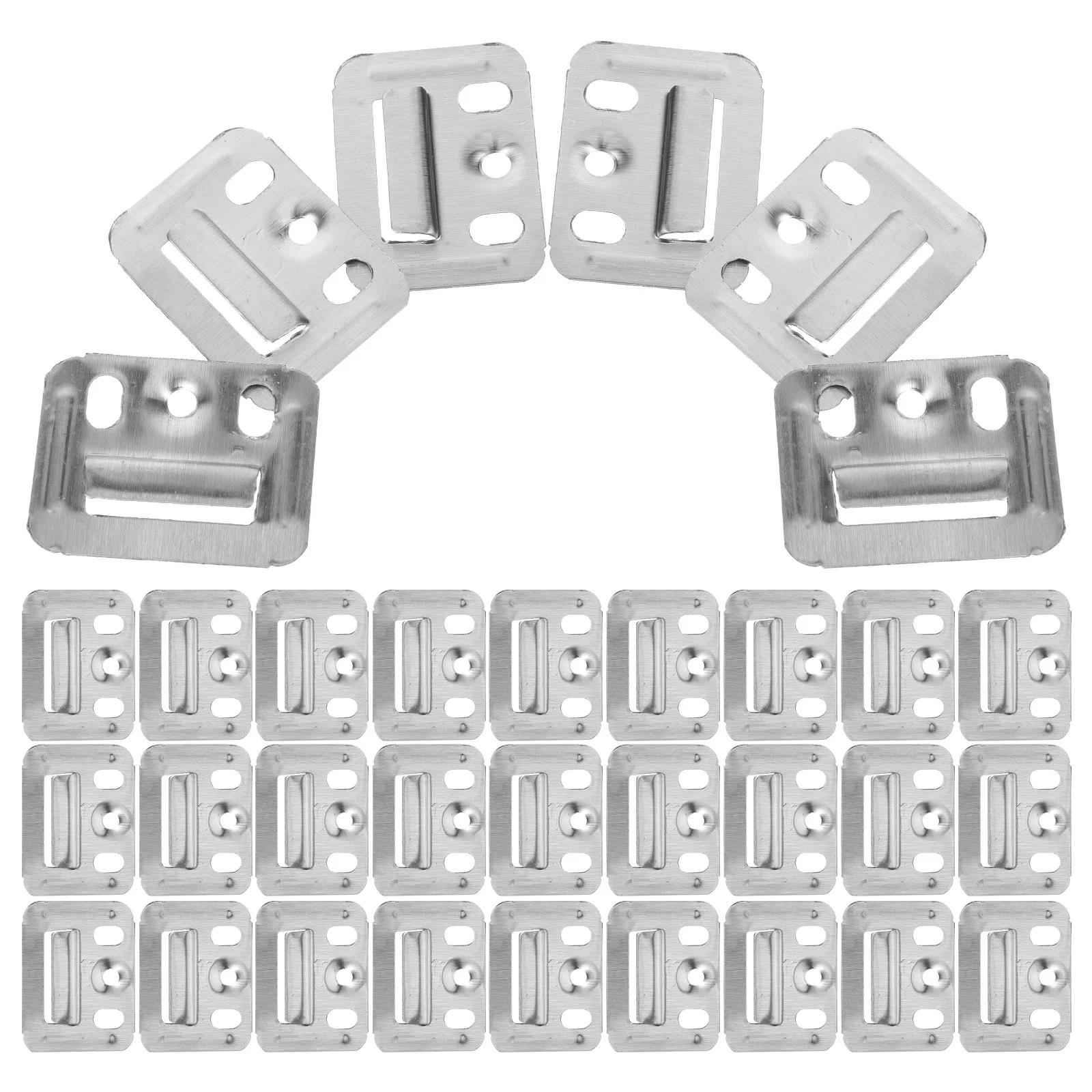 

100Pcs Stainless Wall Panel Buckle Steel Wall Panel Buckle Furniture Clamp Integrated Bracket Fixing Piece Hardware Clamps
