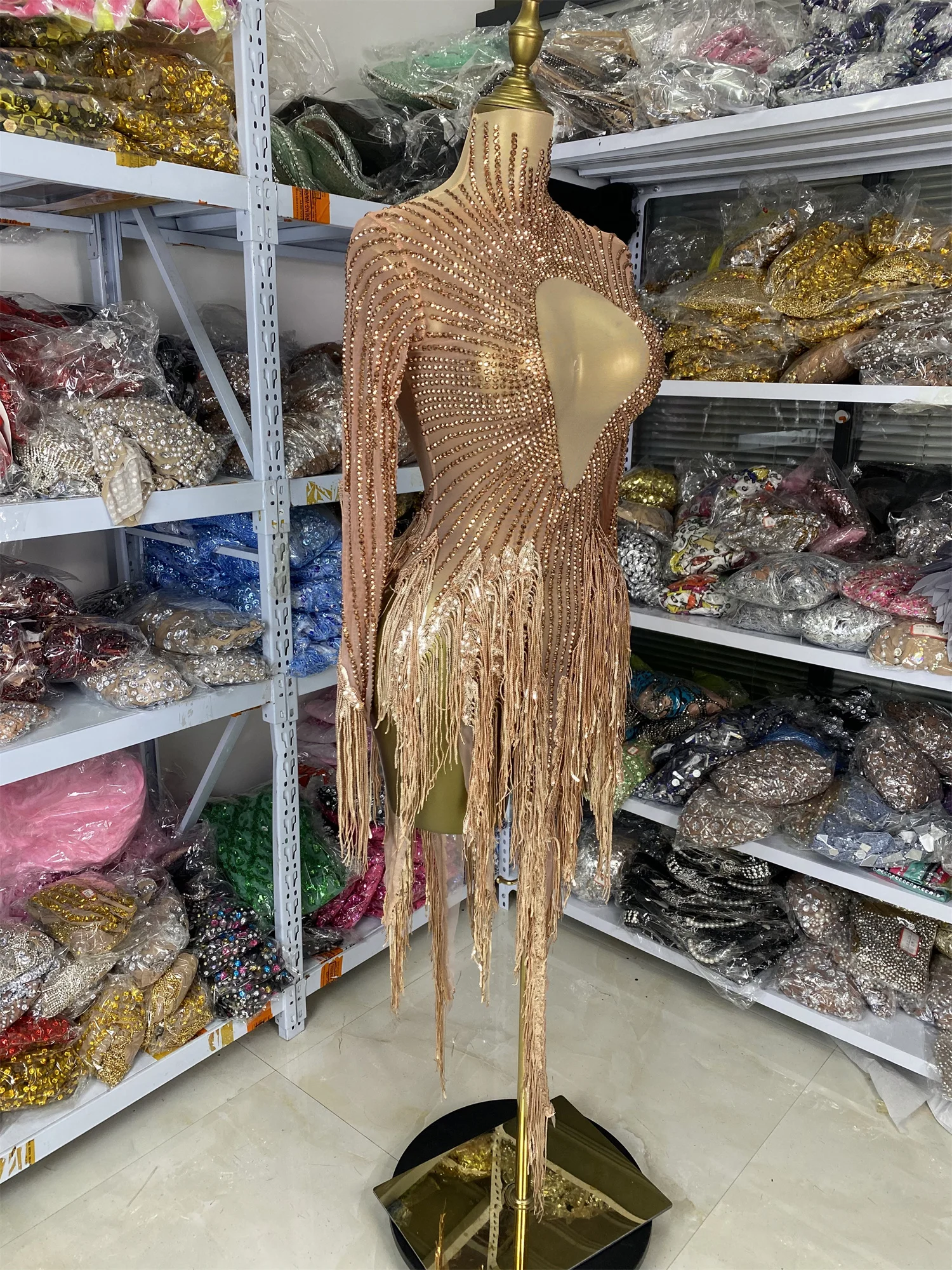 Hotwife boate festa de aniversário vestido glitter strass lantejoulas borla ver através bodycon mini vestido trajes dançarino