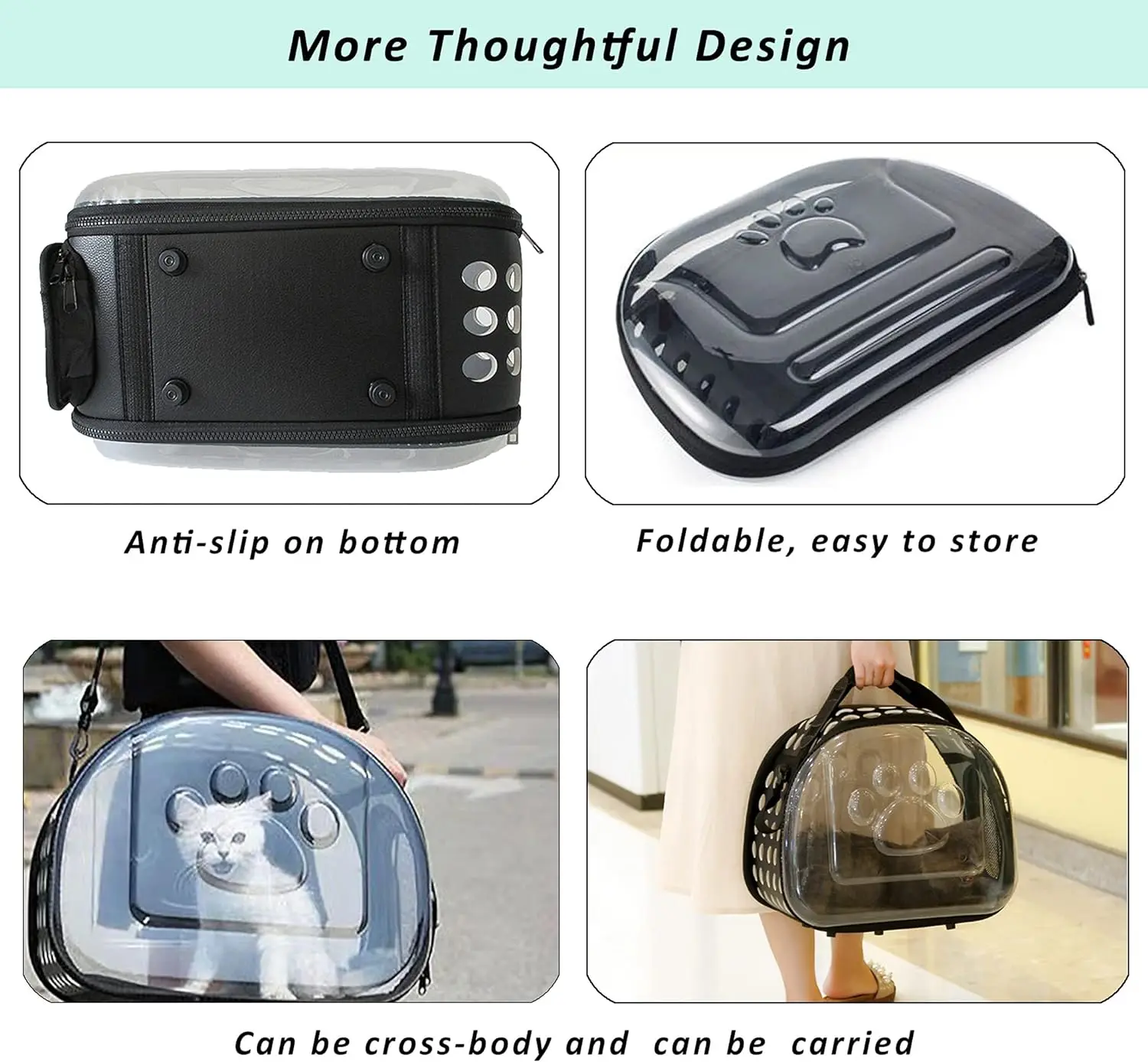 Pet Cat Carrier Bag for Travel Breathable Handbag Puppy Cats Bag Transparent Portable Shoulder Strap Bag for Small Pet Cats Dog