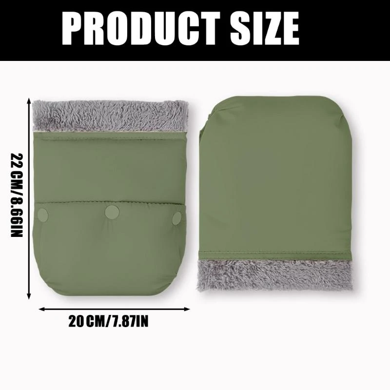 Soft Fleece Strollers Gloves Windproof Design Button Closure for Most Carriages