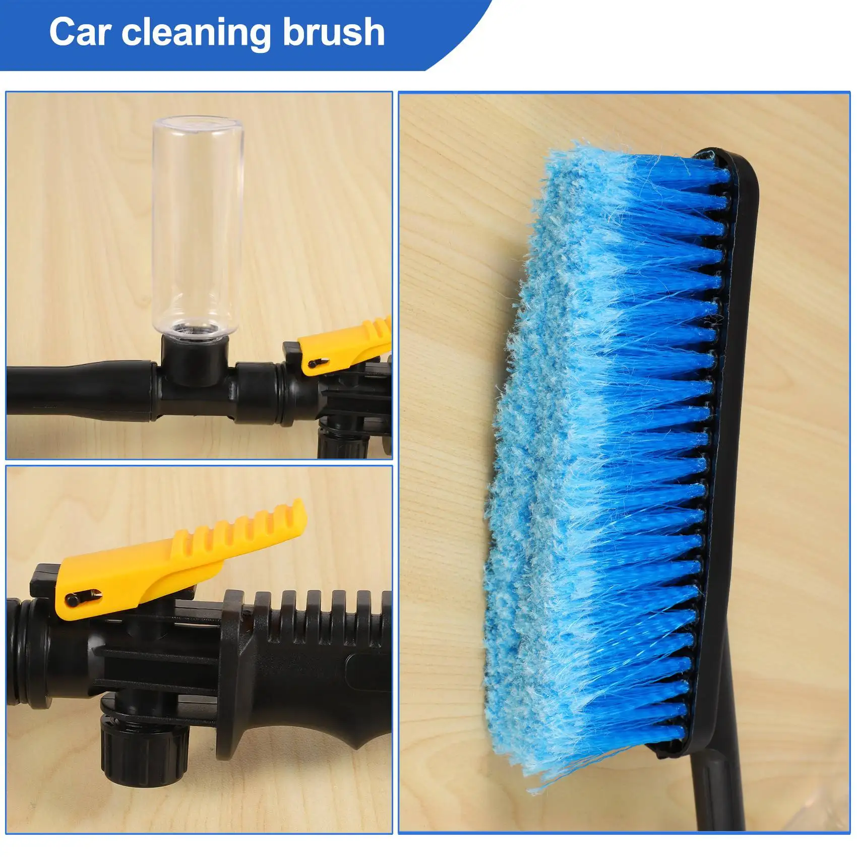 Compatible Car Wash Brush Water Cleaning Tool Soft Bristle Long-handled Duster