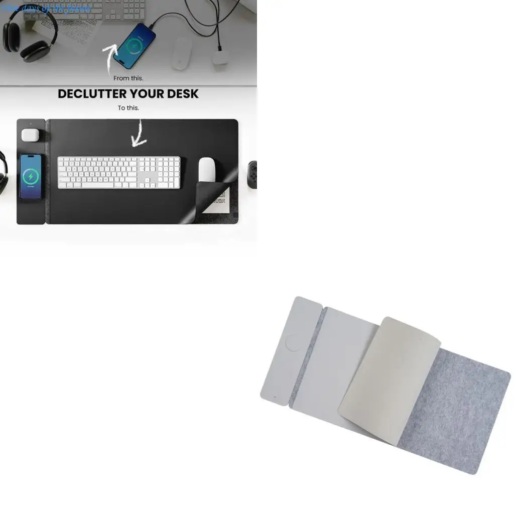 

Mouse Pad Large Mouse Pad with 15W Wireless Charging Portable Gaming E65A