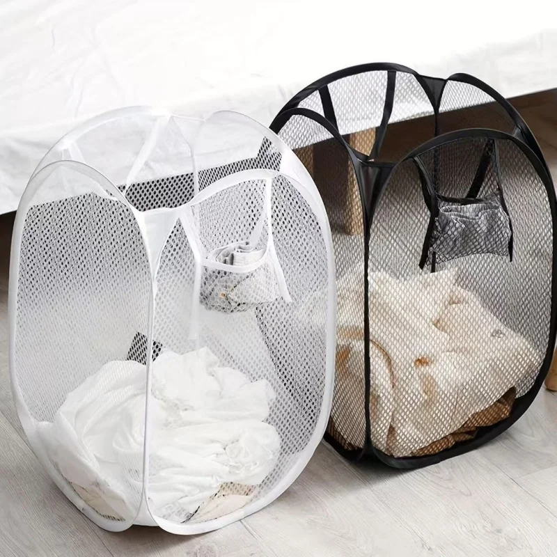 3-Piece Set of Foldable Laundry Baskets with Hooks, Large Breathable Style, Can Hold Dirty Clothes, Suitable for Bedrooms and Bathrooms, Foldable Design Saves Space in the Home
