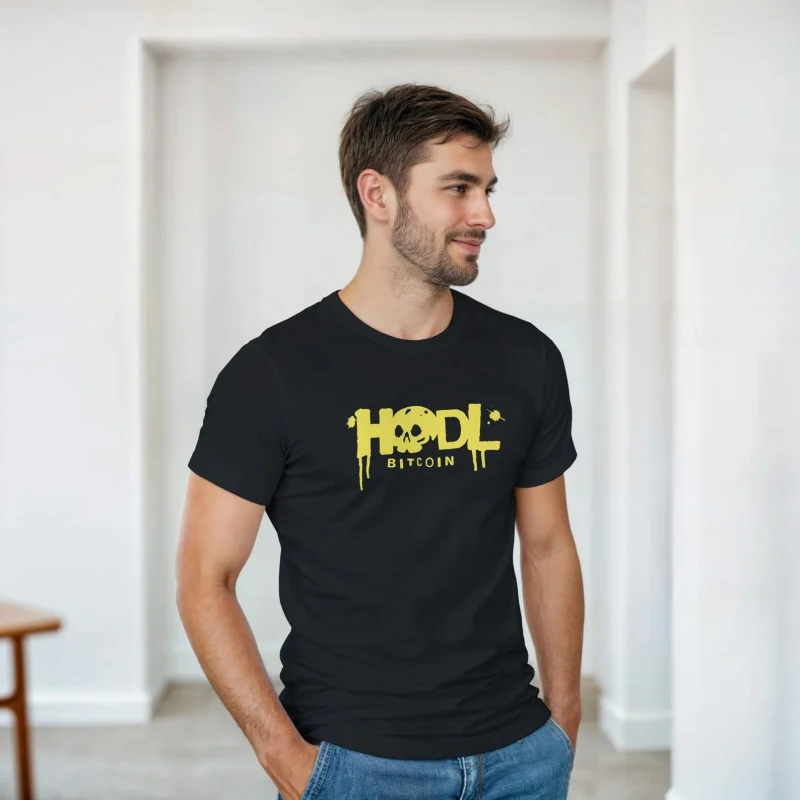HODL Bitcoin Gift t shirt for Crypto Traders BTC Fan Bitcoin Symbol tee 100% cotton printed Graphic clothesAll size tops s-xl