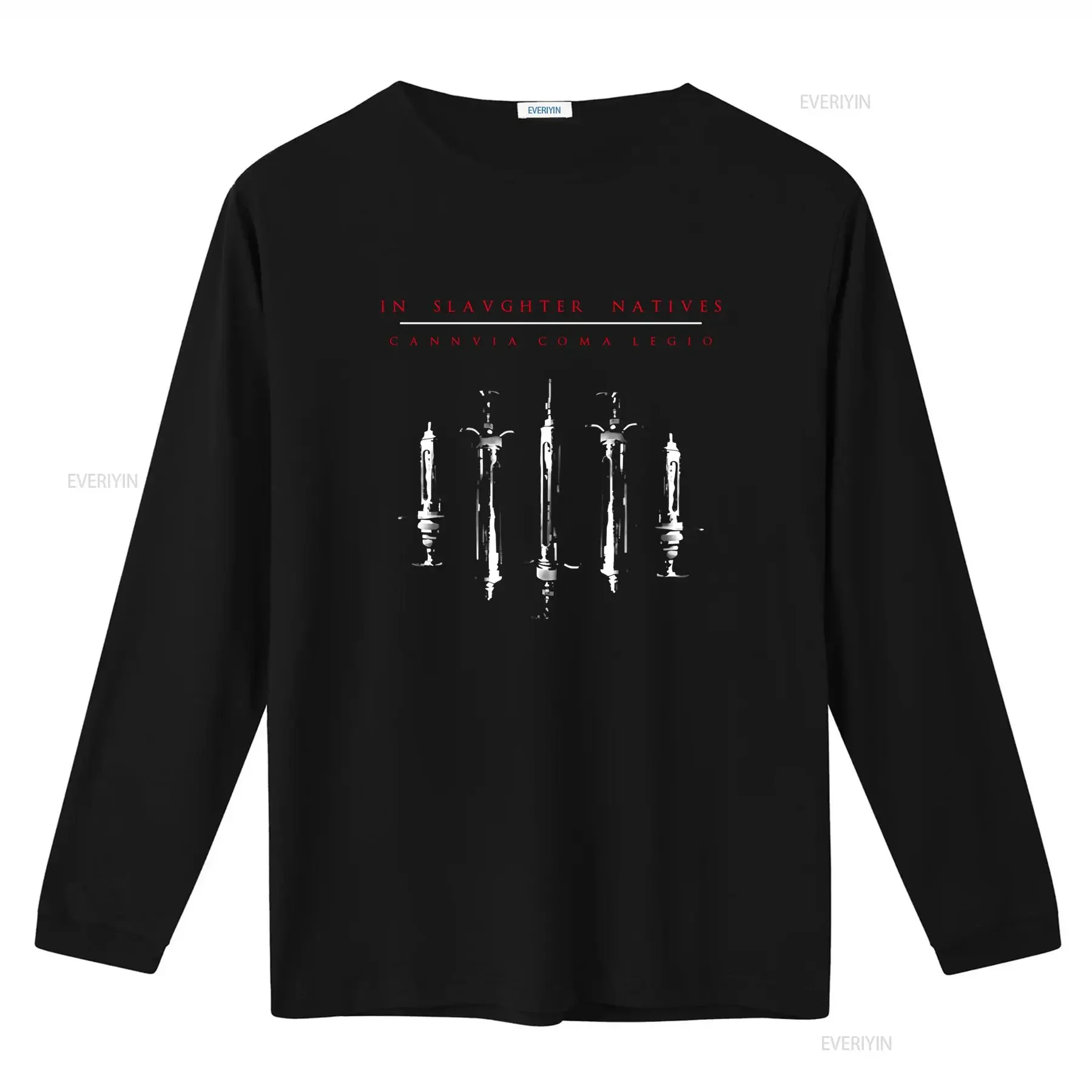 IN SLAUGHTER NATIVES Cannvia Coma Legio Syringe Design T Shirt vintage Washed Slightly designer clothes Casual graphic