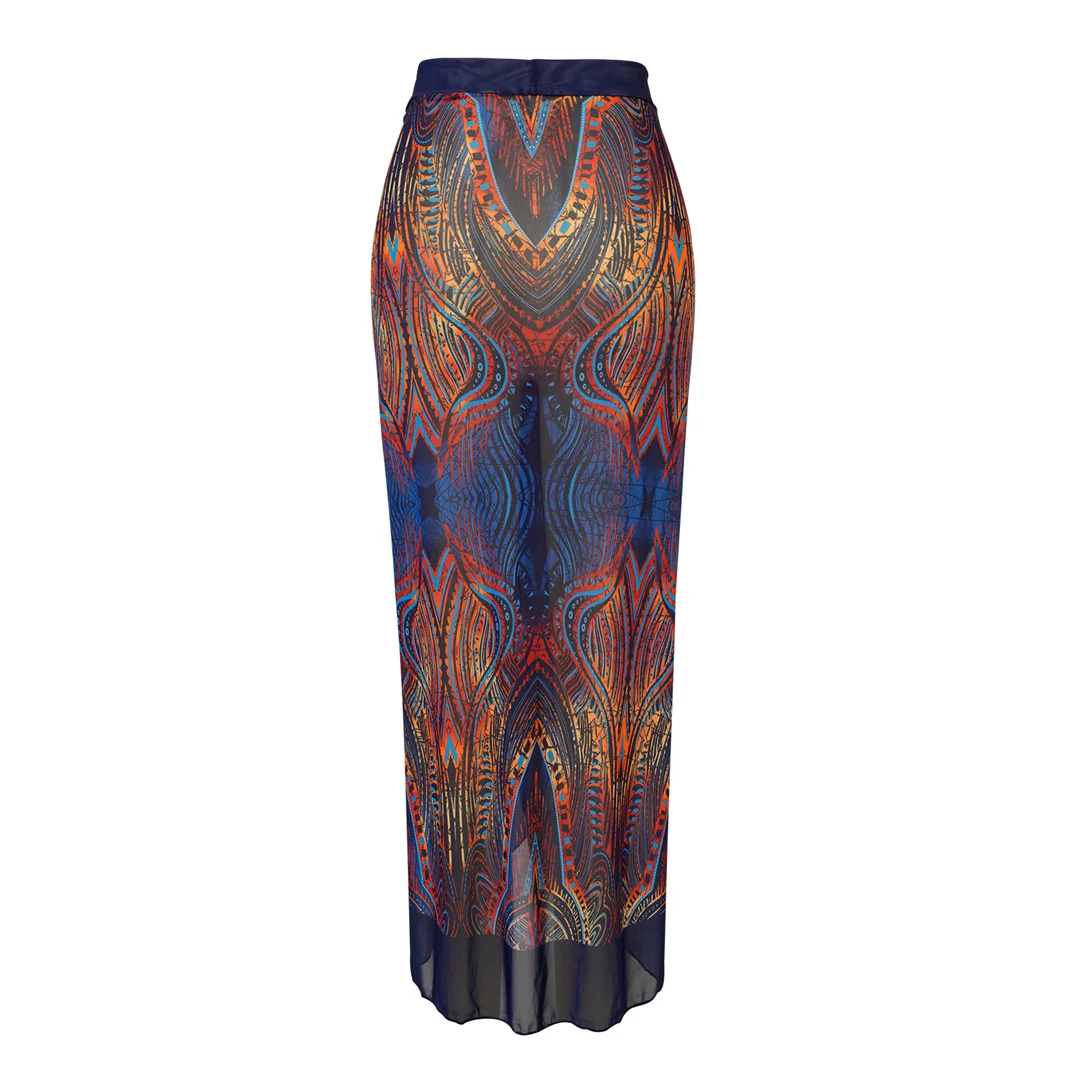 XS - XXL Bedruckter Langarm-Badeanzug mit Sarong, Damen-Badeanzug, einteiliger Badeanzug, weiblicher Badeanzug mit hohem Beinausschnitt, Badebekleidung, Badeanzug V7136 – Detail 9