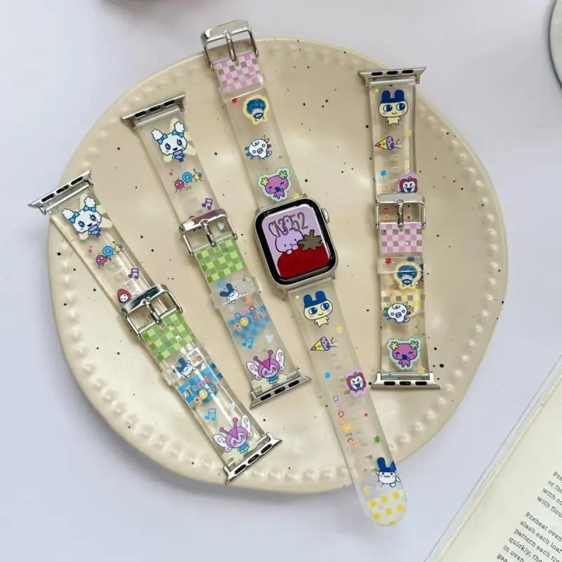 

Tamagotchi Mametchi Lovelitchi Tpu Strap Suitable for Apple Iwatch3 4 5 6 7 8 9 S10 Watch Strap Matte and Transparent Styles