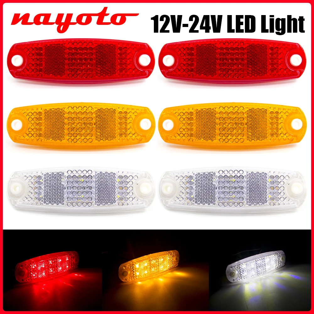 

10PCS 10 LED 12V 24V Trailer Truck Side Marker Light Clearance Lamp Tail Warning Indicators Amber White Red Lorry Caravan Boat