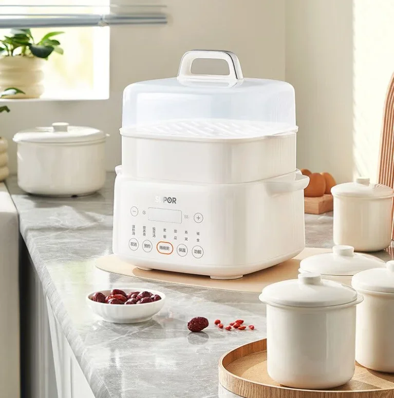 SUPOR Automatic Water-Bath Stewing Electric Cooker, Ceramic Pot for Baby Porridge, Home Soup, Multifunctional