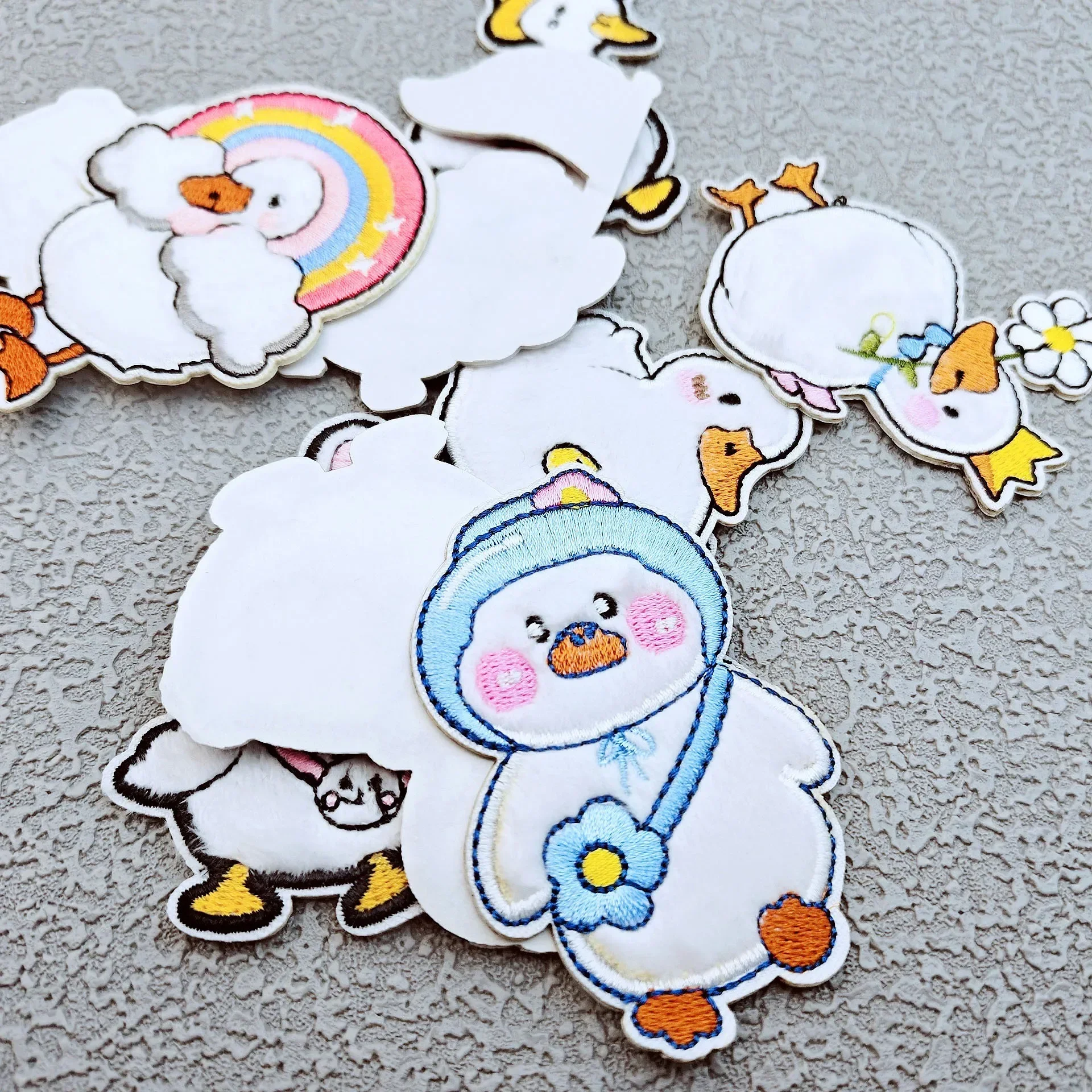 Cartoon Embroidery Patches Duckling Call Duck Self-adhesive Stickers for Clothes Kids Backpacks Hats Washable Hotfix Accessories