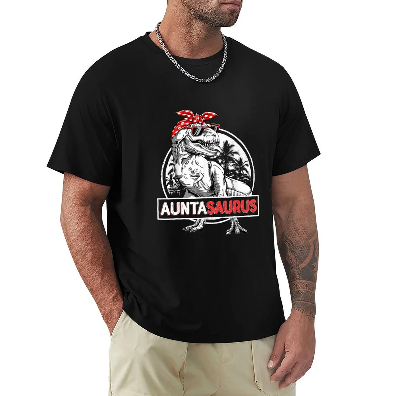 Auntasaurus T rex Dinosaur Auntie Saurus Family Matching T-Shirt Anti-Perspiration Workout Top