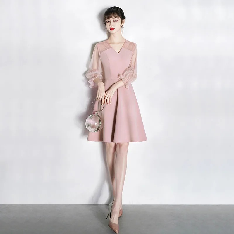 DongCMY Luxury Small Dress Usually Can Wear Banquet Pink Graduation Dress Fairy Noble Party Evening Dress For Special Events