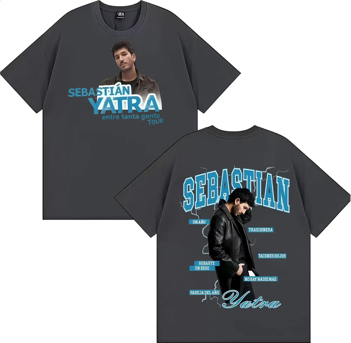 Sebastian Yatra Entre Tanta Gente Tour 2026 T-Shirt Men's Clothing Fashion Trend Cool T Shirts Man Short Sleeve Cotton Tee Shirt