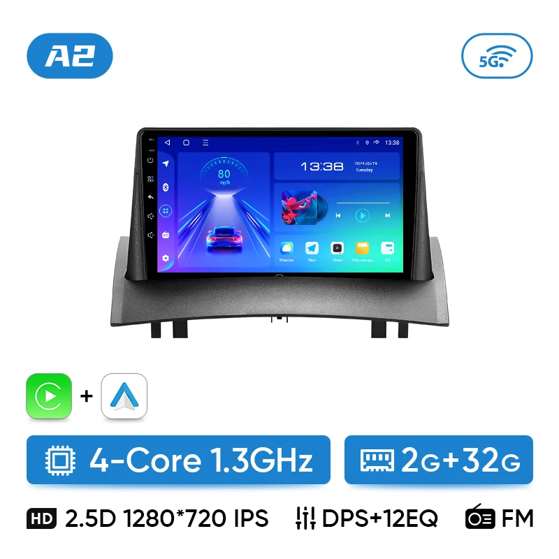Ainavi Autoradio Voor Renault Megane 2 2002 2003 2005 2006 2007 2008 2009 Draadloze Carplay Android Auto Multimedia Speler 2 Din