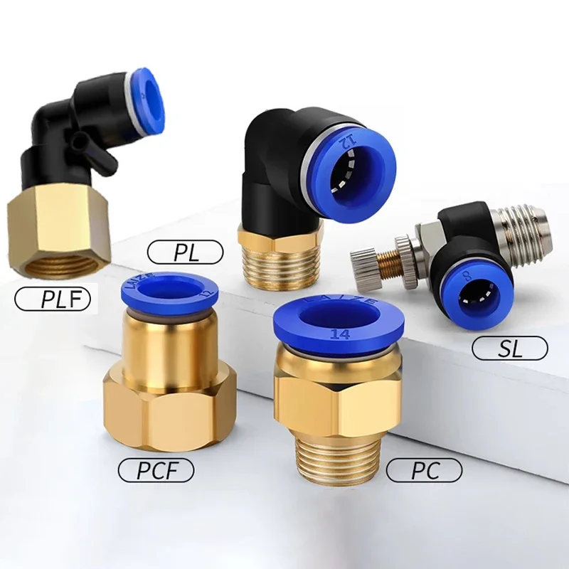 

Pneumatic Air Connector Fitting PC/PCF/PL/PLF 4mm 6mm 8mm Thread 1/8" 1/4 3/8 1/2 Straight Hose Fittings Pipe Quick Connectors