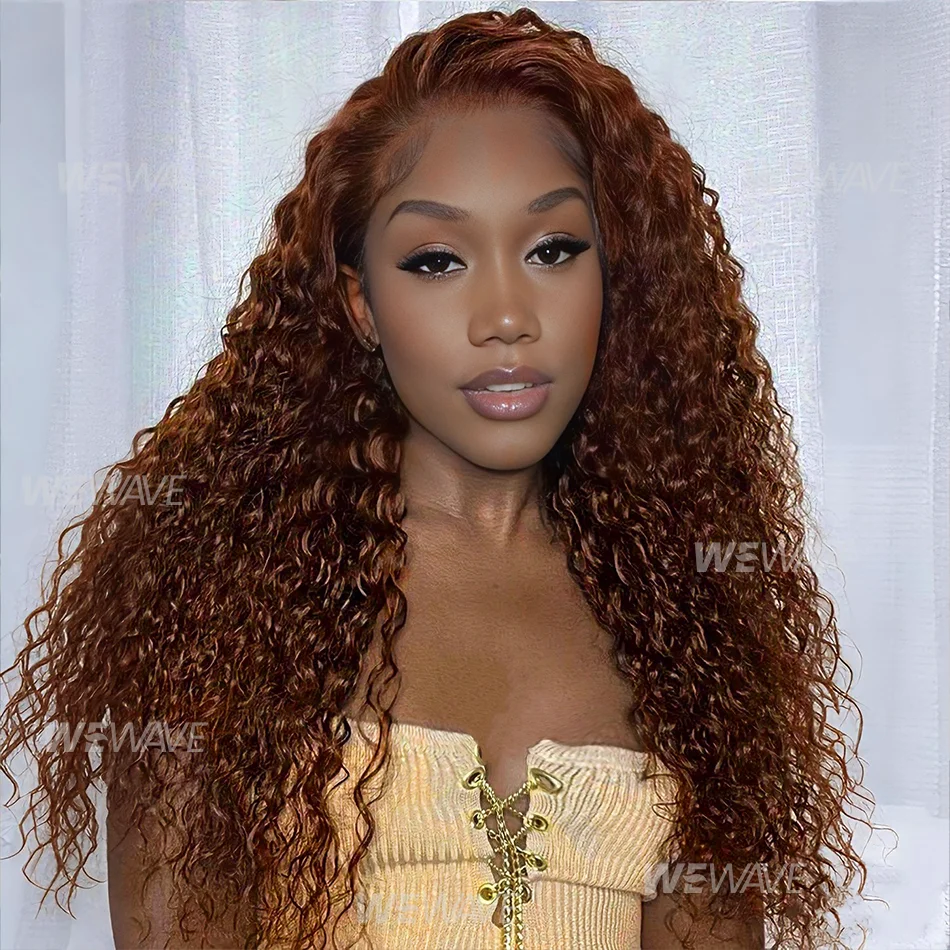 

30 36 Inch Chocolate Brown Curly Wigs Deep Wave Colored Human Hair Wigs 13X4 13X6 Hd Lace Frontal Wig For Women 200 Density