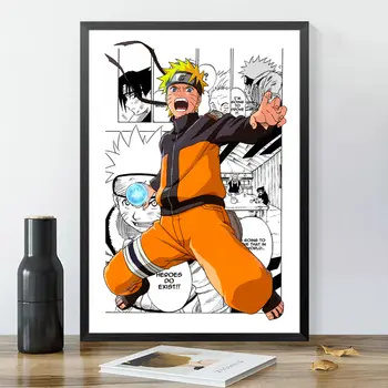 Závěsný obraz Naruto, plakát Naruto Sasuke, závěsný obraz, nástěnná malba do dětského pokoje, ložnice, anime, inspirativní animovaná nástěnná malba 10 nejlepší prodej plakát s Narutem - №2