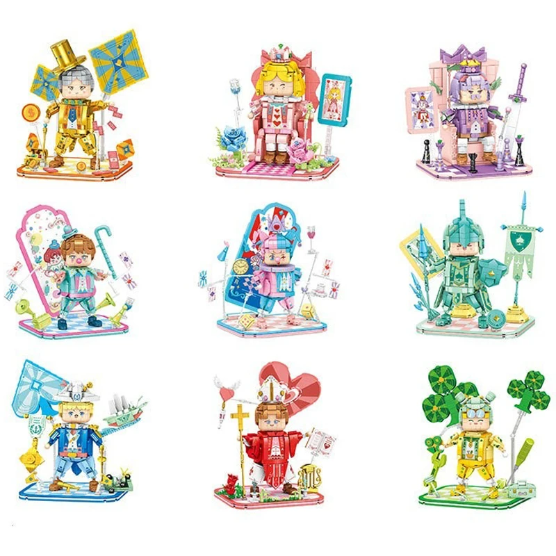 

Fashion Toy Poker Kingdom Figure Building Blocks Assembly Hearts Clubs Spades Diamonds Model Knight Joker Brick For Kids Gift